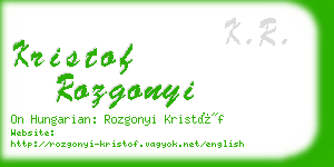 kristof rozgonyi business card